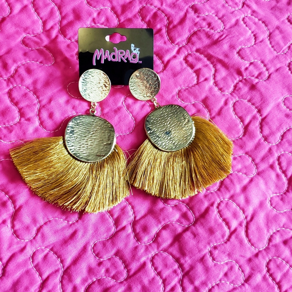 New with tags mustard yellow earrings